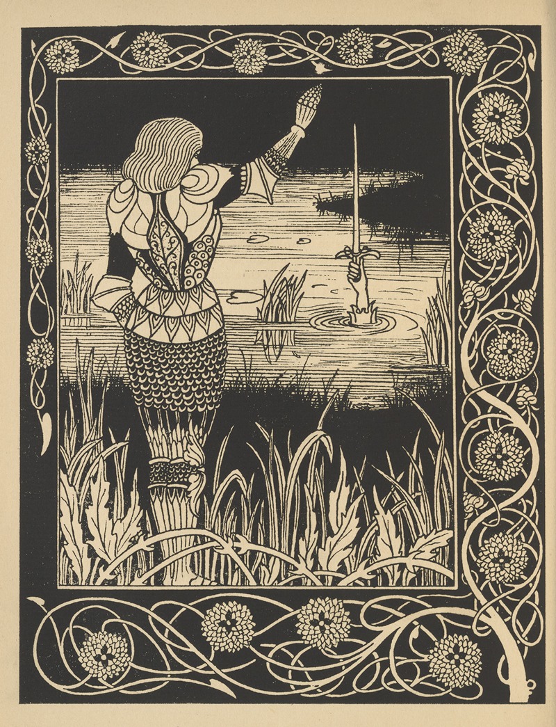 Aubrey Vincent Beardsley - How Sir Bedivere cast the sword Excalibur into the water