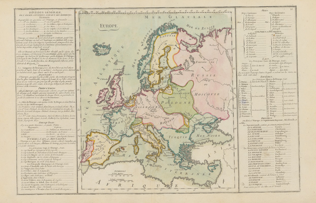 Claude Buy de Mornas - 25 Division Générale, de l’Ancien continent, suivant les modernes. Europe