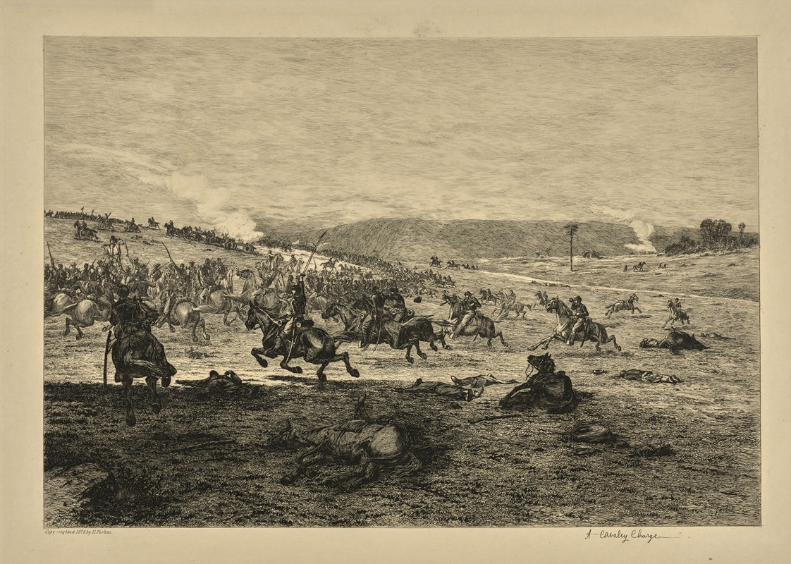 Edwin Forbes - A cavalry charge.