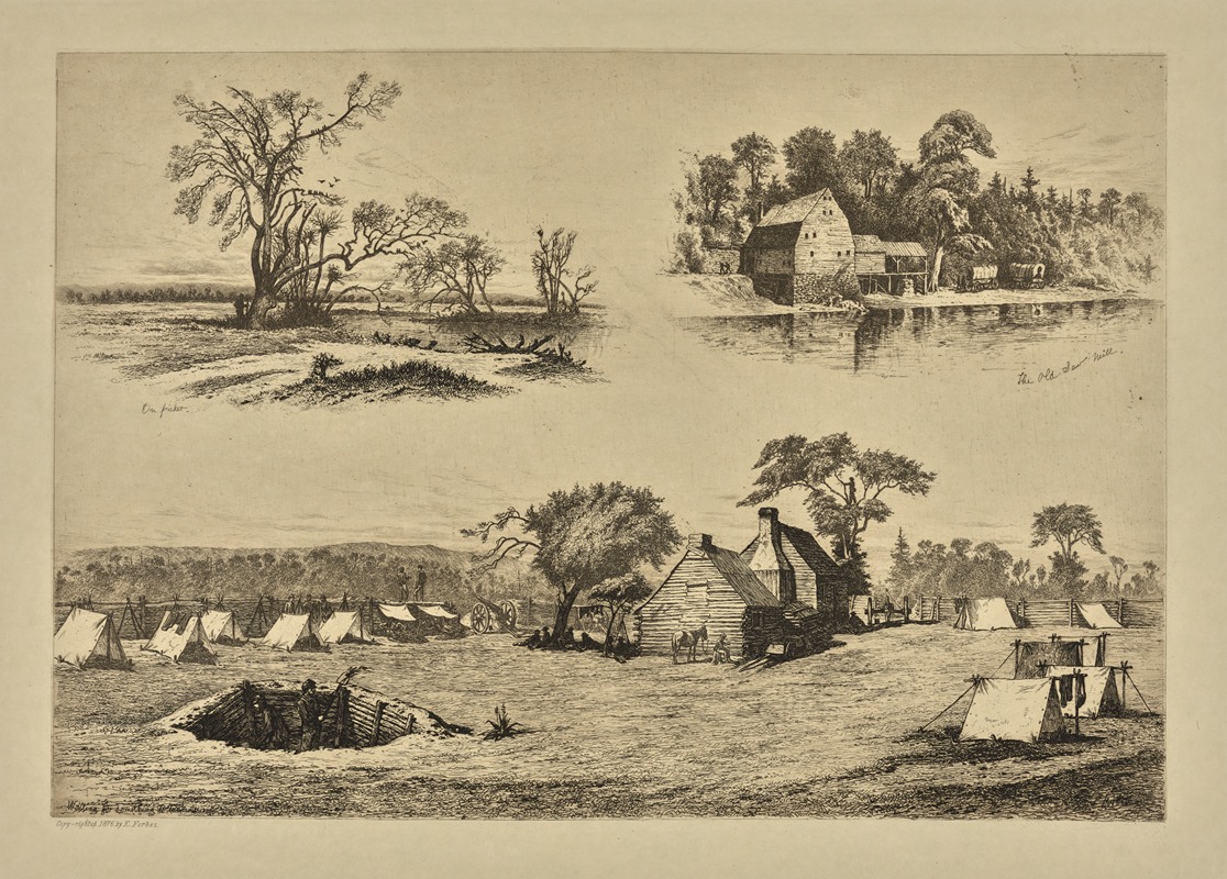 Edwin Forbes - On picket. The old saw mill. Waiting for something to turn up.