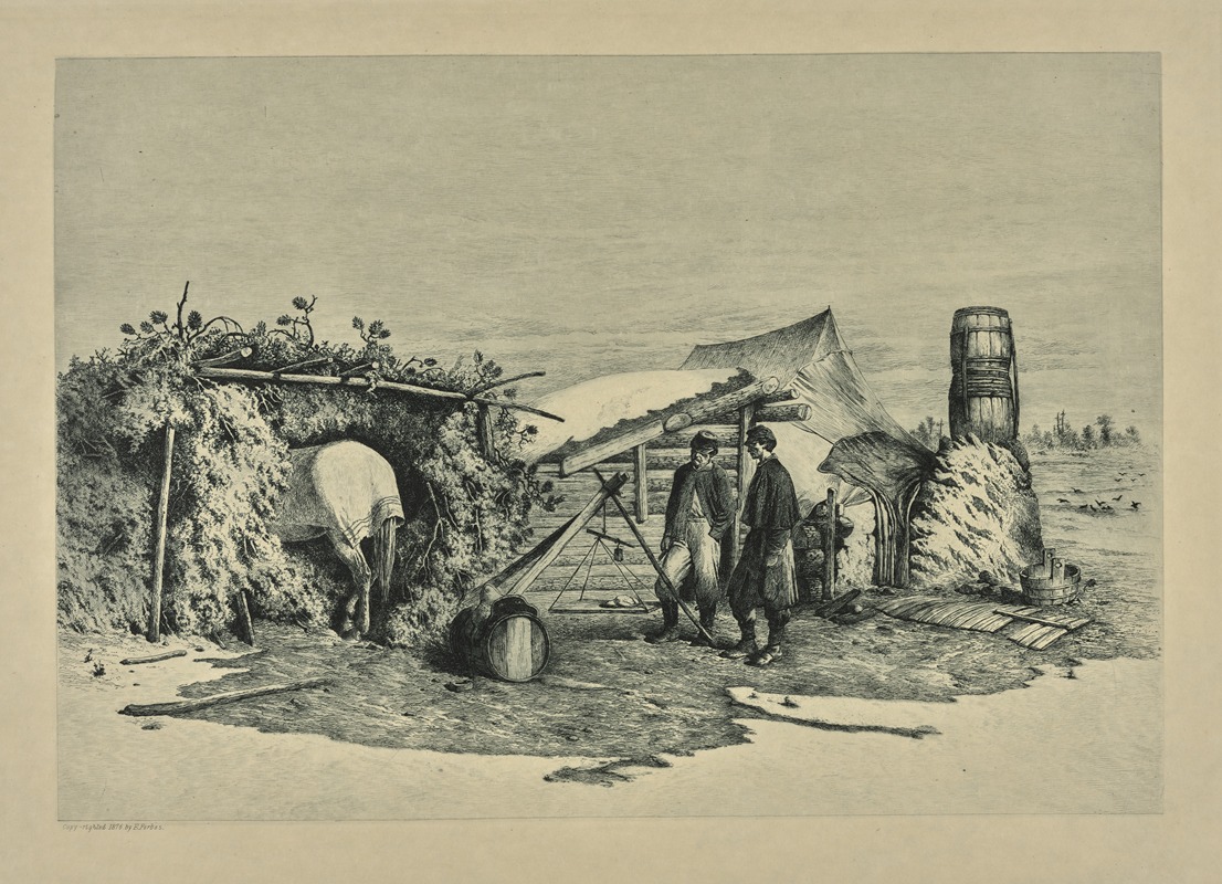 Edwin Forbes - The commissary’s quarters in winter camp