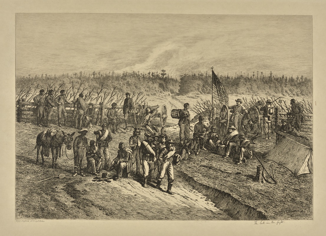 Edwin Forbes - The lull in the fight.