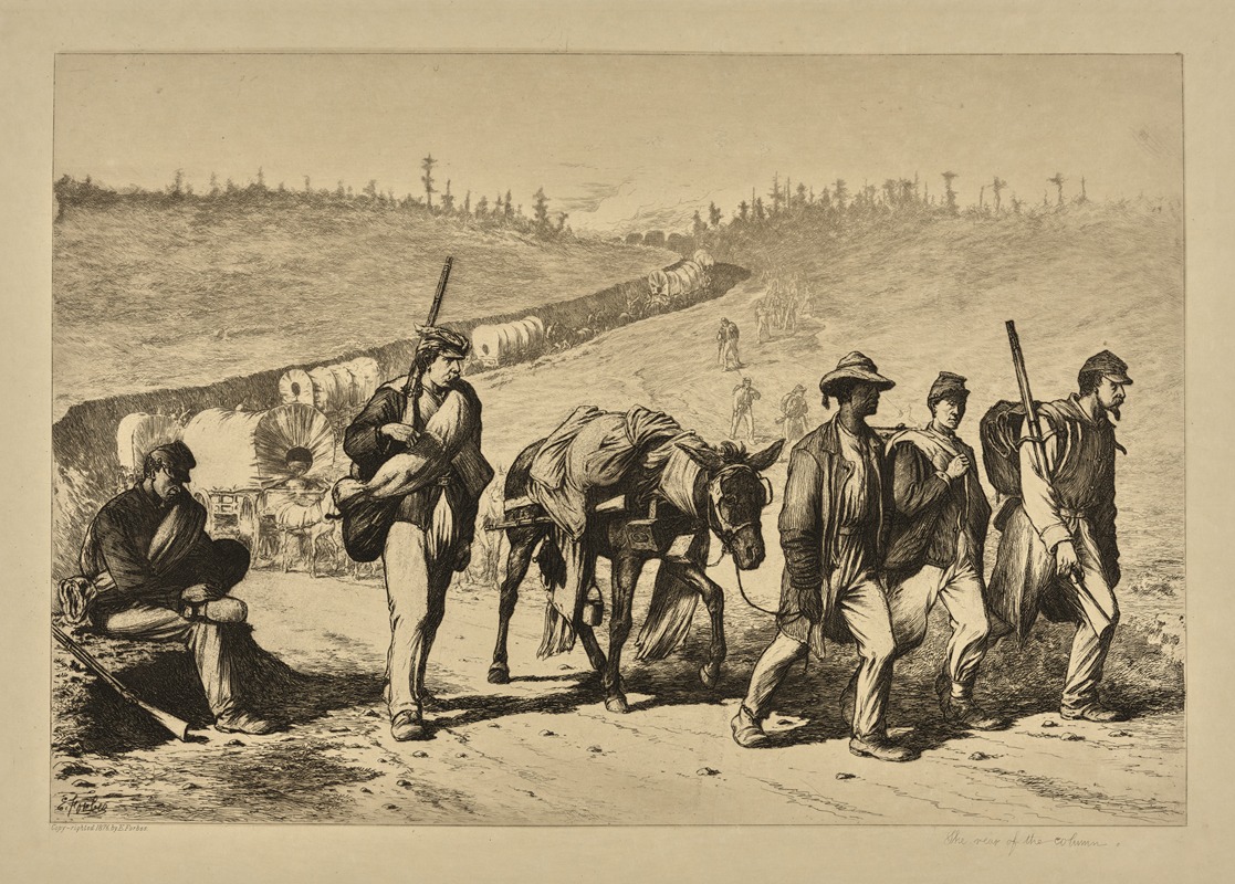 Edwin Forbes - The rear of the column.