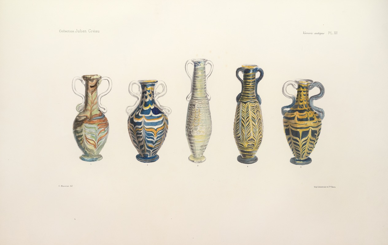 G. Massias - Collection Julien Gréau. Verrerie antique, émaillerie et poterie appartenant à M. John Pierpont Morgan Pl.12