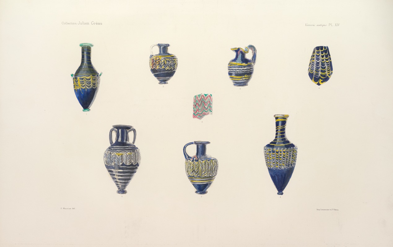 G. Massias - Collection Julien Gréau. Verrerie antique, émaillerie et poterie appartenant à M. John Pierpont Morgan Pl.14