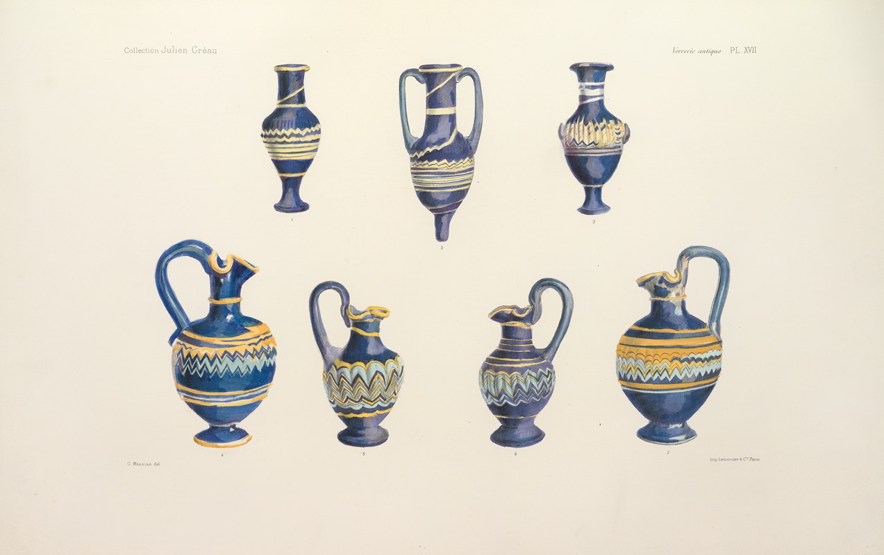 G. Massias - Collection Julien Gréau. Verrerie antique, émaillerie et poterie appartenant à M. John Pierpont Morgan Pl.17