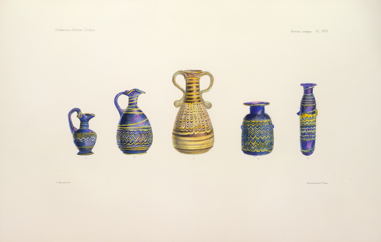 G. Massias - Collection Julien Gréau. Verrerie antique, émaillerie et poterie appartenant à M. John Pierpont Morgan Pl.18