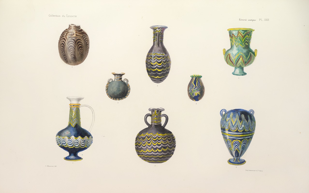 G. Massias - Collection Julien Gréau. Verrerie antique, émaillerie et poterie appartenant à M. John Pierpont Morgan Pl.23