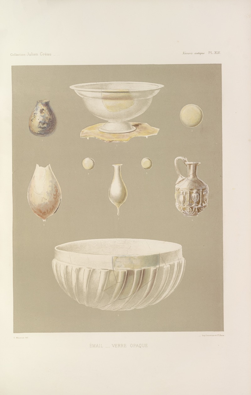 G. Massias - Collection Julien Gréau. Verrerie antique, émaillerie et poterie appartenant à M. John Pierpont Morgan Pl.46