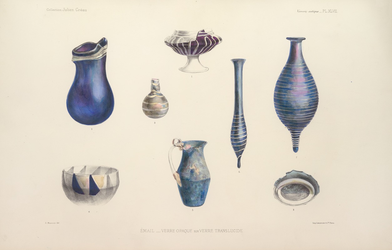 G. Massias - Collection Julien Gréau. Verrerie antique, émaillerie et poterie appartenant à M. John Pierpont Morgan Pl.48