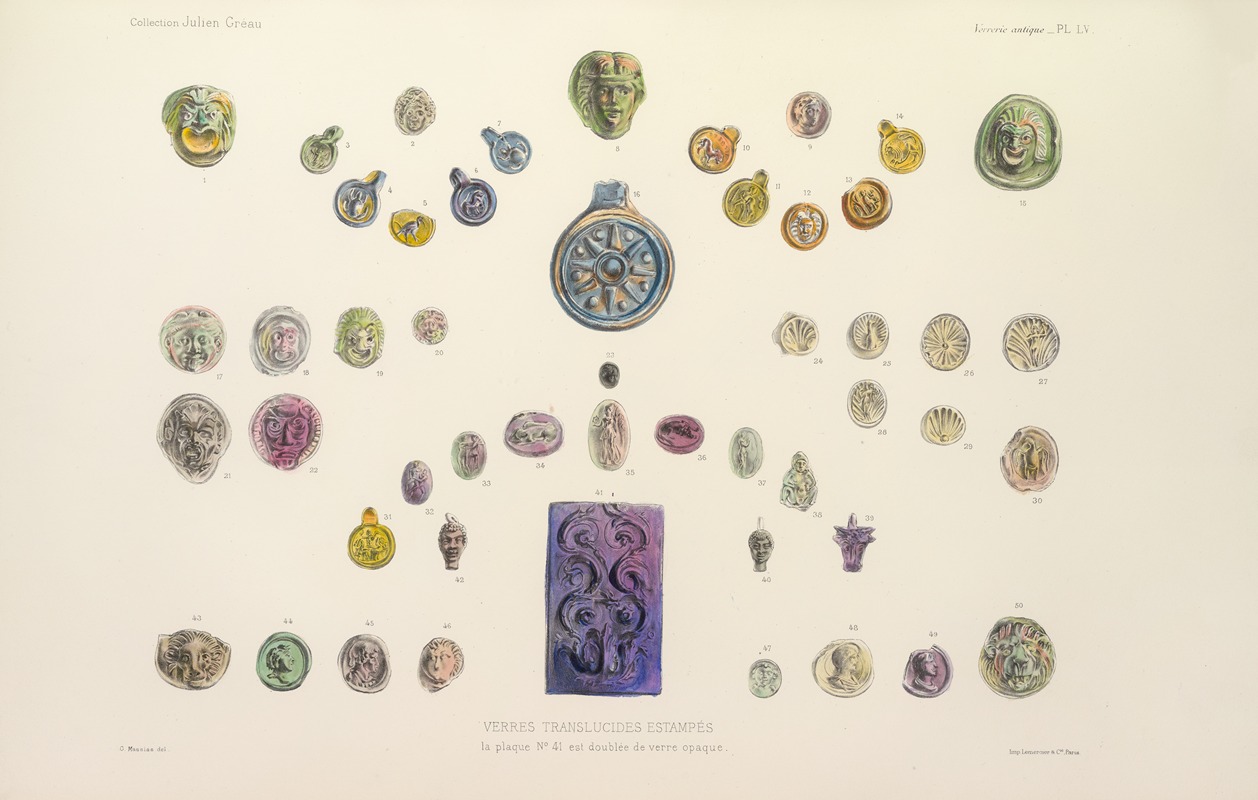 G. Massias - Collection Julien Gréau. Verrerie antique, émaillerie et poterie appartenant à M. John Pierpont Morgan Pl.56