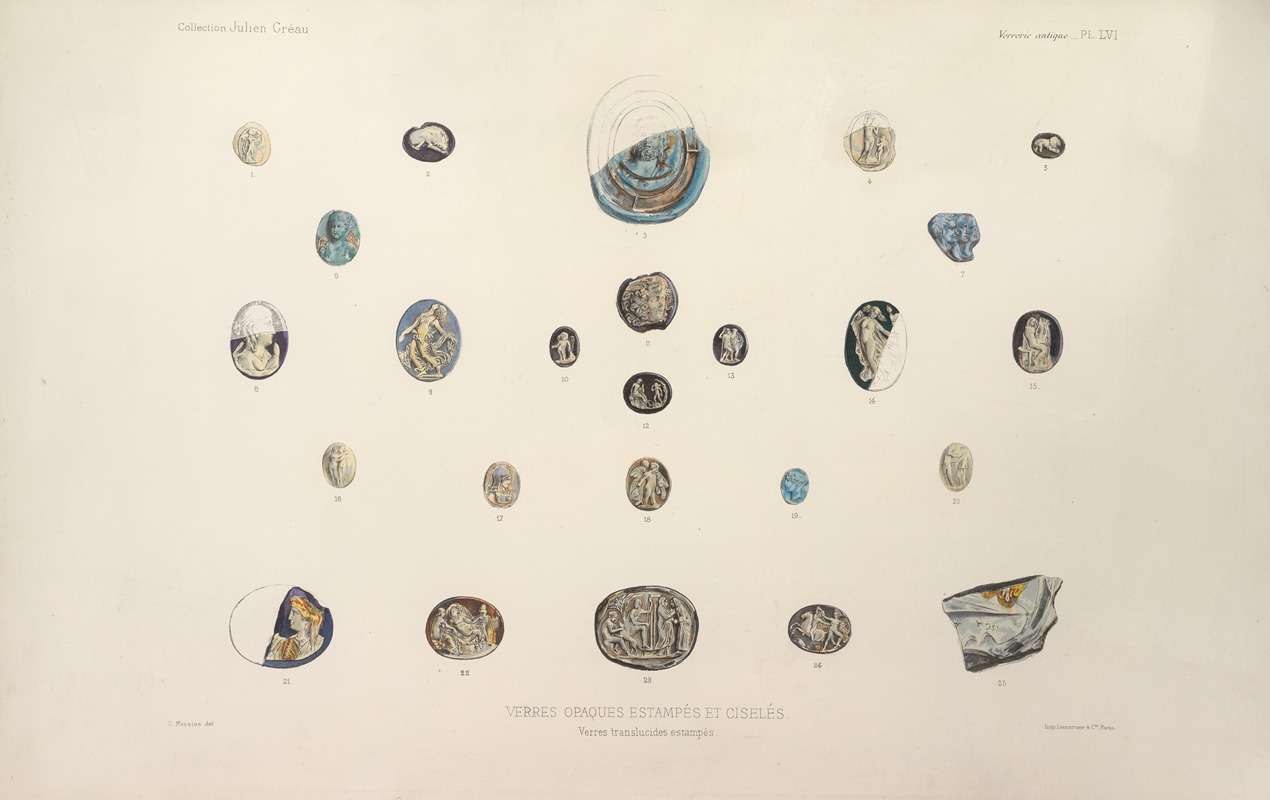 G. Massias - Collection Julien Gréau. Verrerie antique, émaillerie et poterie appartenant à M. John Pierpont Morgan Pl.57