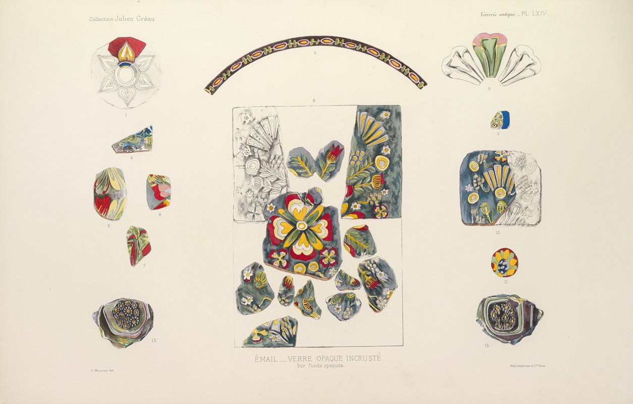 G. Massias - Collection Julien Gréau. Verrerie antique, émaillerie et poterie appartenant à M. John Pierpont Morgan Pl.65