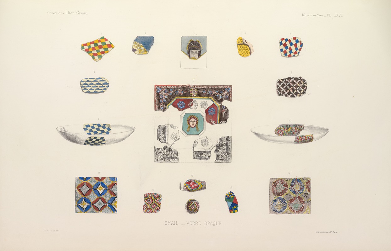 G. Massias - Collection Julien Gréau. Verrerie antique, émaillerie et poterie appartenant à M. John Pierpont Morgan Pl.68