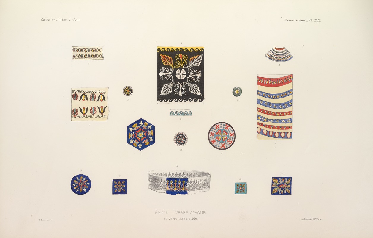 G. Massias - Collection Julien Gréau. Verrerie antique, émaillerie et poterie appartenant à M. John Pierpont Morgan Pl.69