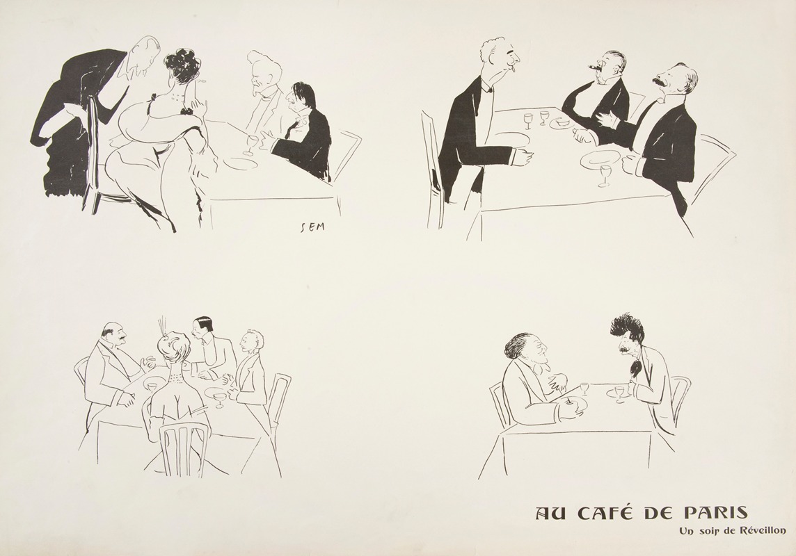 Georges Goursat (Sem) - Au Café de Paris – Une soir de Réveillon