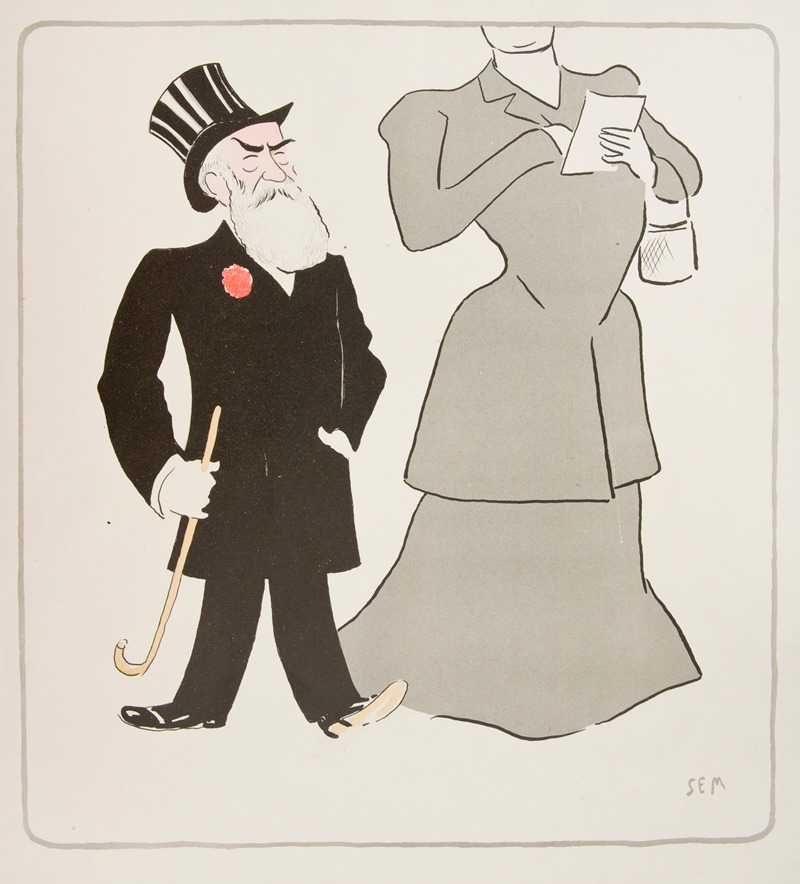 Georges Goursat (Sem) - Caricature of a mismatched couple