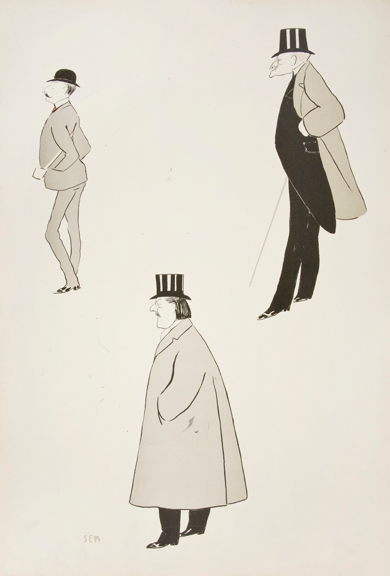 Georges Goursat (Sem) - Caricatures of three men.