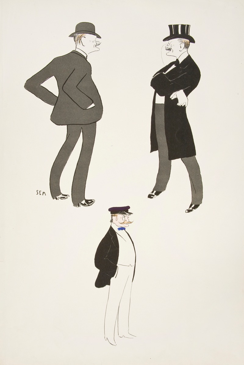 Georges Goursat (Sem) - Caricatures of three men