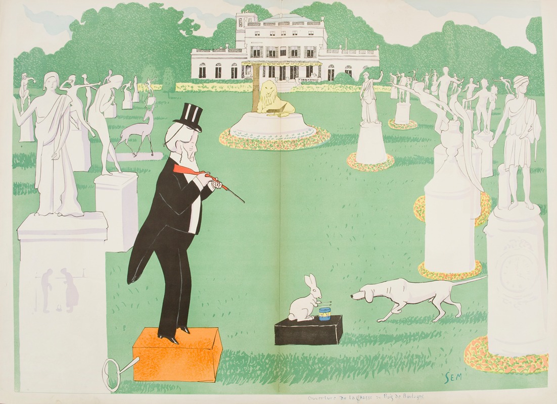 Georges Goursat (Sem) - Ouverture de la Chasse au Bois de Boulogne