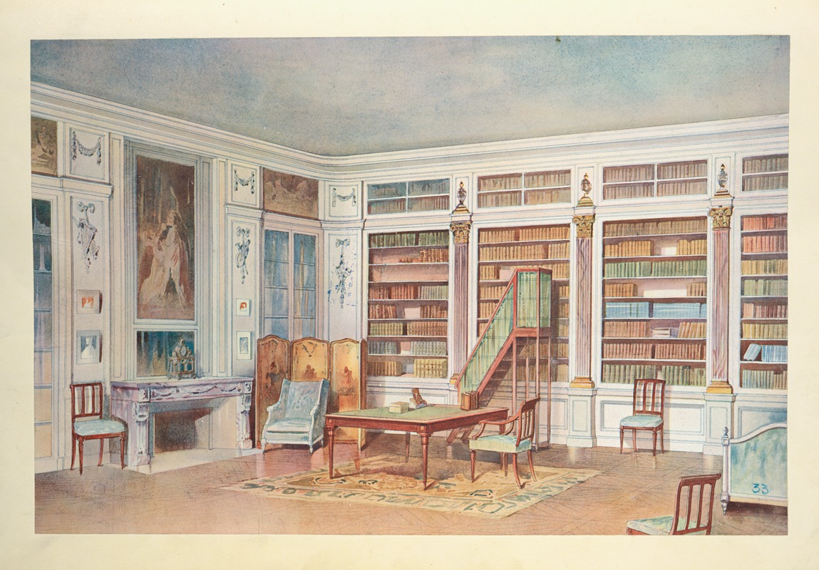 Georges Rémon - Bibliothéque Louis XVI ( d’aprés un château des environs d’Alençon)….