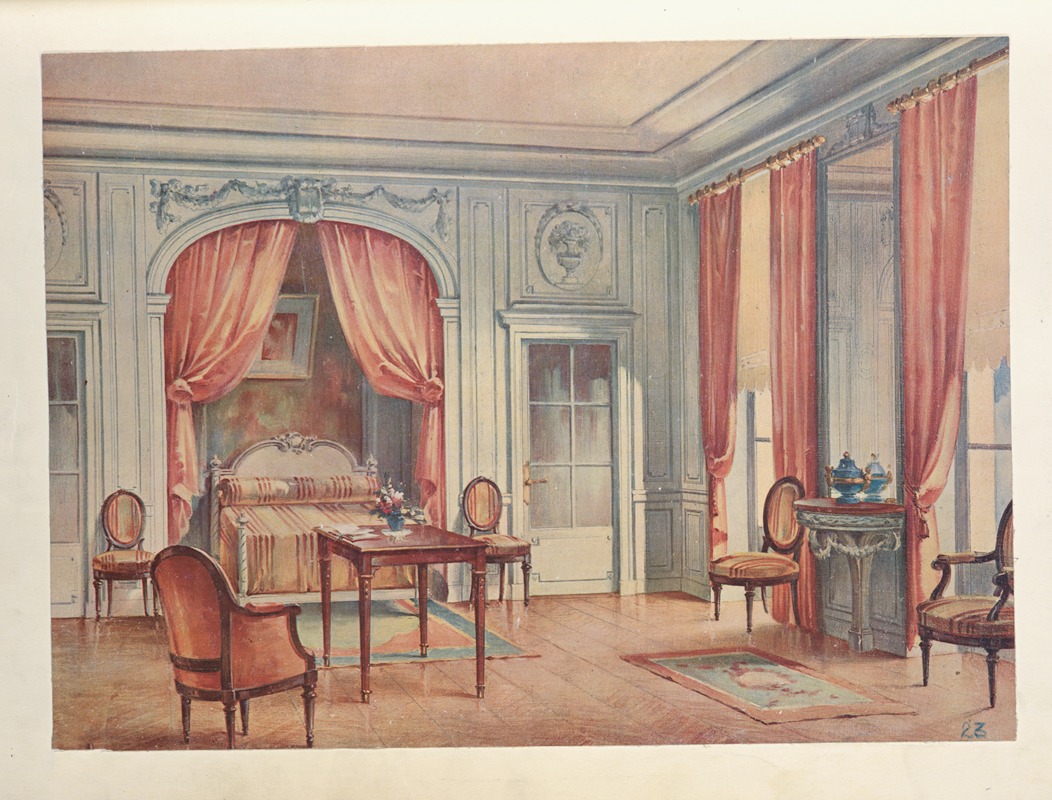 Georges Rémon - Chambre a coucher, inspirée d’une gravure de Gravelot….