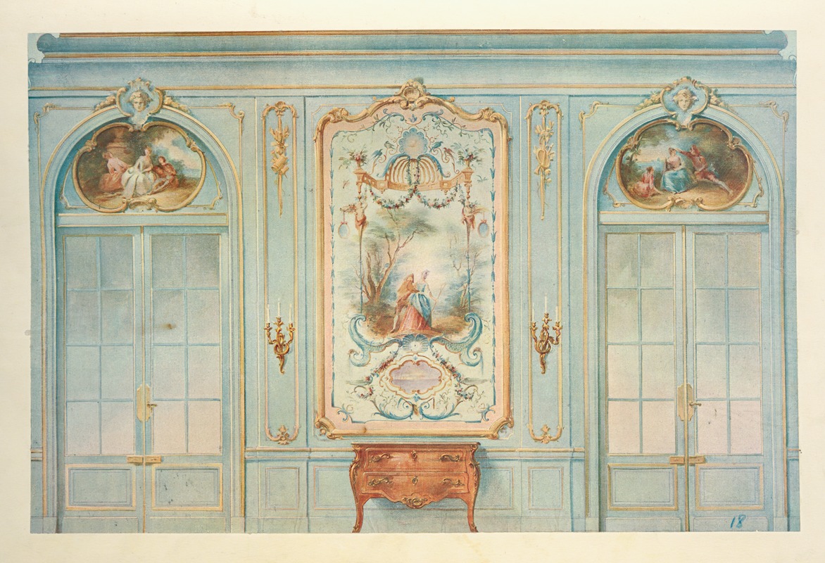 Georges Rémon - Grand salon Louis XV. Face de portes offrant des peintures….