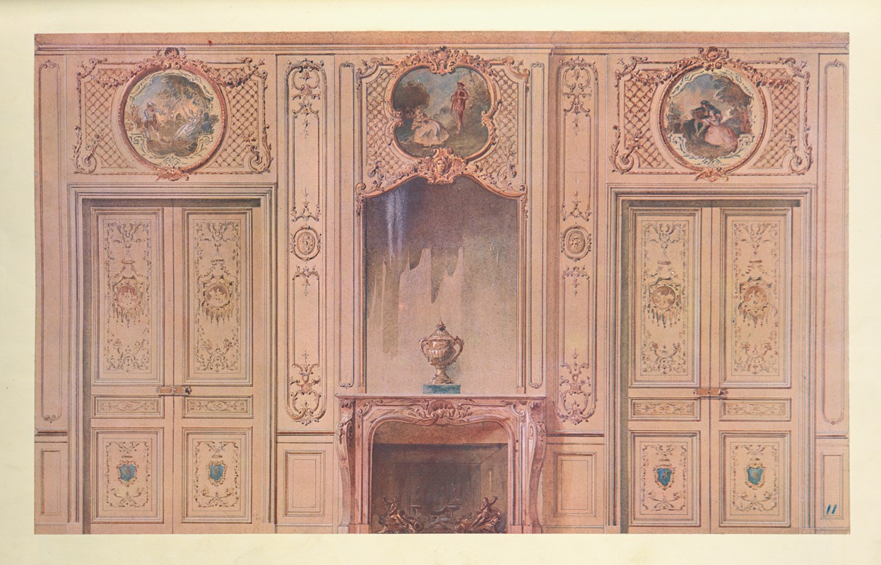 Georges Rémon - Salon peint style régence, vue géométrale.