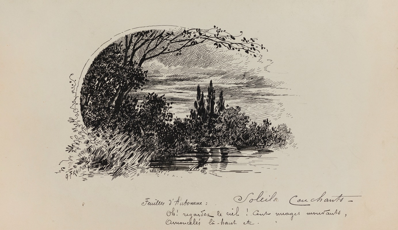 Gustave Fraipont - Feuilles d’automne Soleils couchants