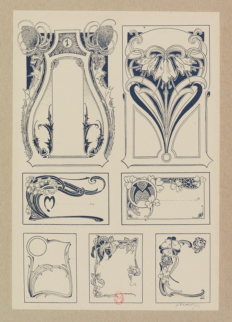 Henri Laurens (Editor) - Compositions ornementales pour le cuir et la pyrogravure Pl.02