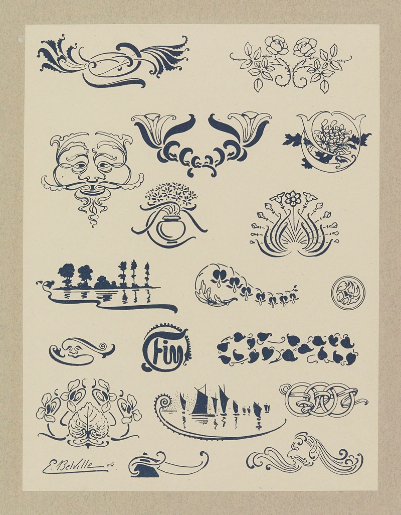 Henri Laurens (Editor) - Compositions ornementales pour le cuir et la pyrogravure Pl.08