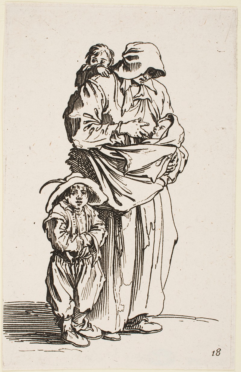 Jacques Callot - The Mother and her Three Children