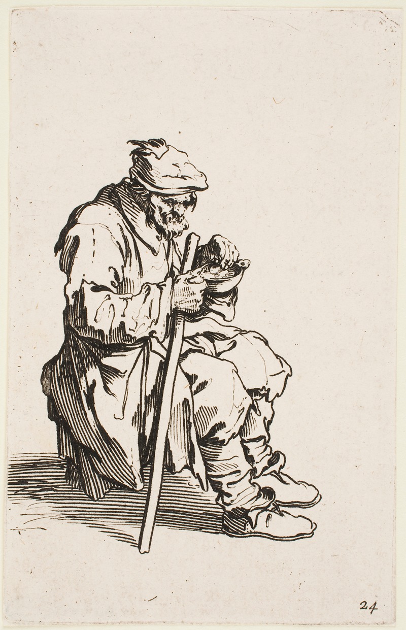 Jacques Callot - Seated Beggar Eating