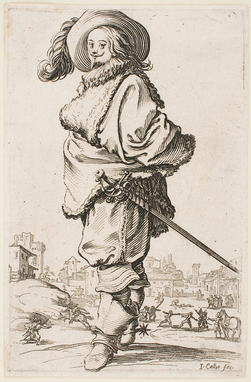 Jacques Callot - The Nobility of Lorraine – Gentleman in a Fur-Trimmed Cloak