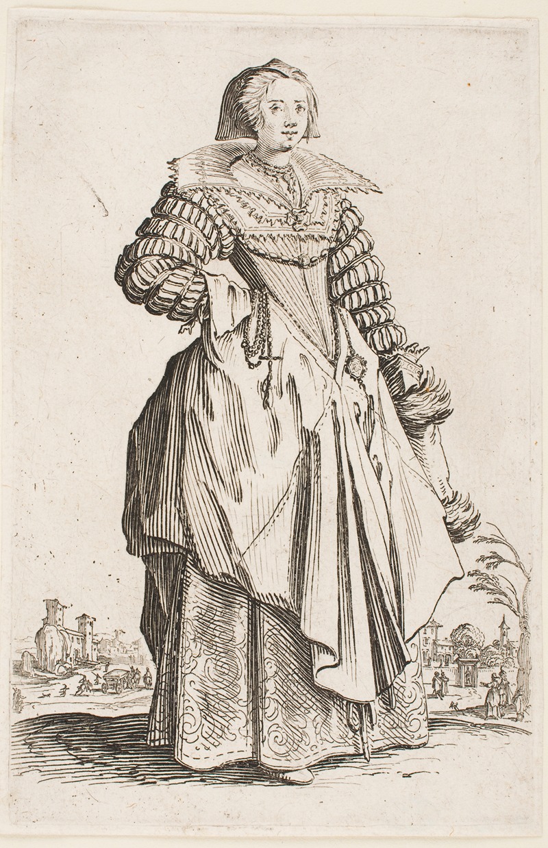 Jacques Callot - The Nobility of Lorraine – Lady in a Wide Collar