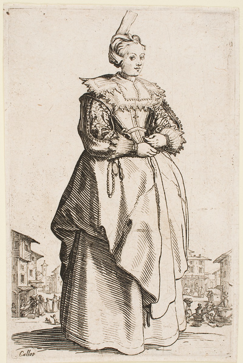Jacques Callot - The Nobility of Lorraine – Lady with a Raised Cap