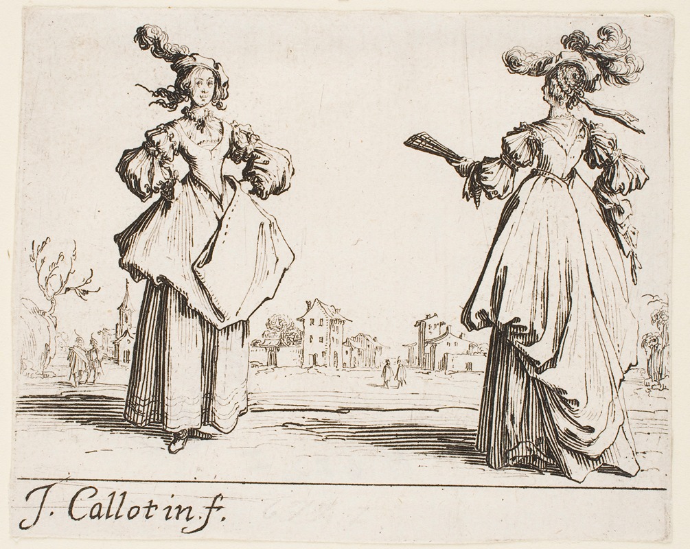 Jacques Callot - Two Standing Women
