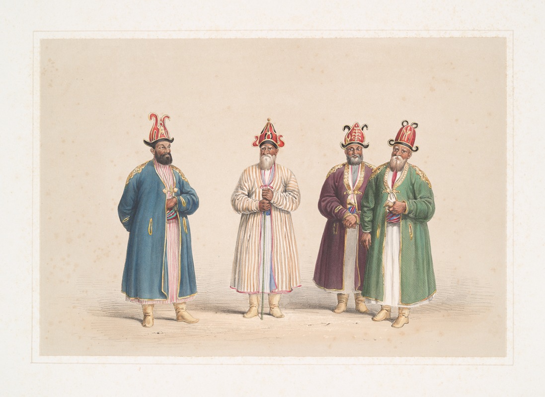James Atkinson - 1. Meer Alum Khan, Umleh Bashee; 2. Dost Mahomed Khan, Chaoosh Bashee; 3. Meer Alee, Umleh Bashee; 4. Surfuraz Khan, Rikab Bashee
