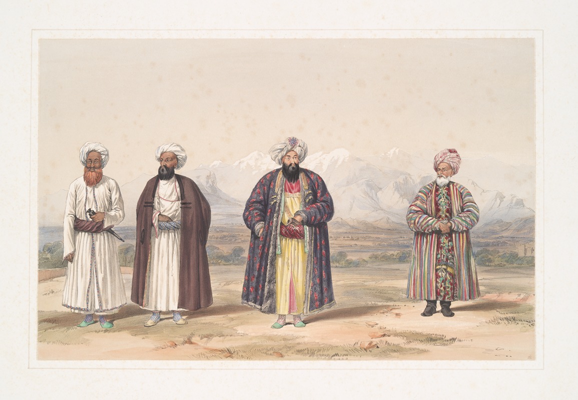 James Atkinson - Atmaram, Prime Minister of the chief of Koondooz; Naib Mahomed Shureef; Gholam Mahomed, Barukzye; Jan Fishan Khan, Pergamee