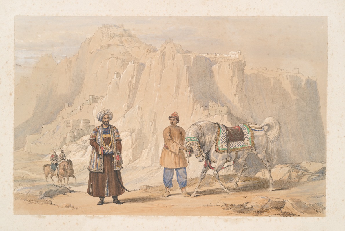James Atkinson - Castle of Zohauk-i-Maran; the British commandant of Shah Shoojau’s second Janbaz cavalry, and Affghan troopers of the corps