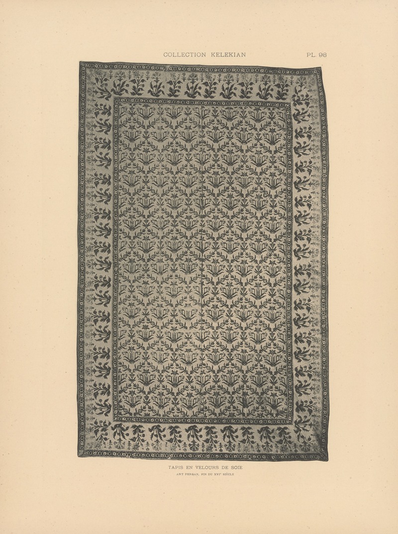 Jules Guiffrey - La collection Kelekian; Étoffes & tapis d’Orient & de Venise Pl.098