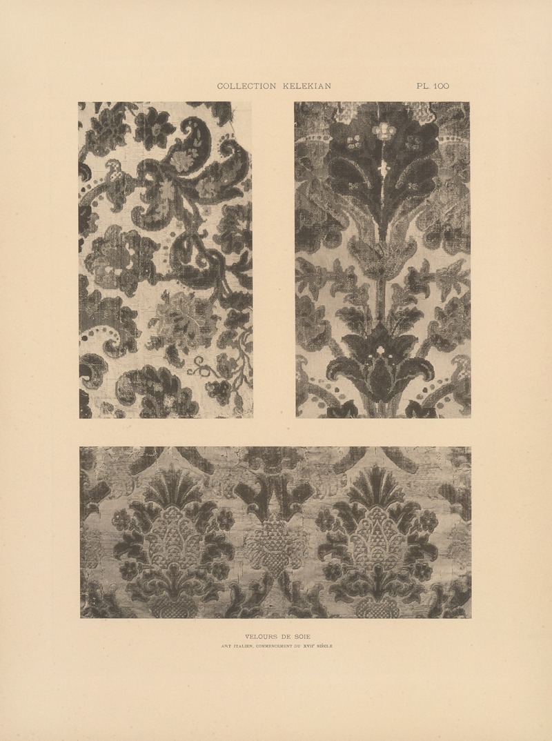 Jules Guiffrey - La collection Kelekian; Étoffes & tapis d’Orient & de Venise Pl.100