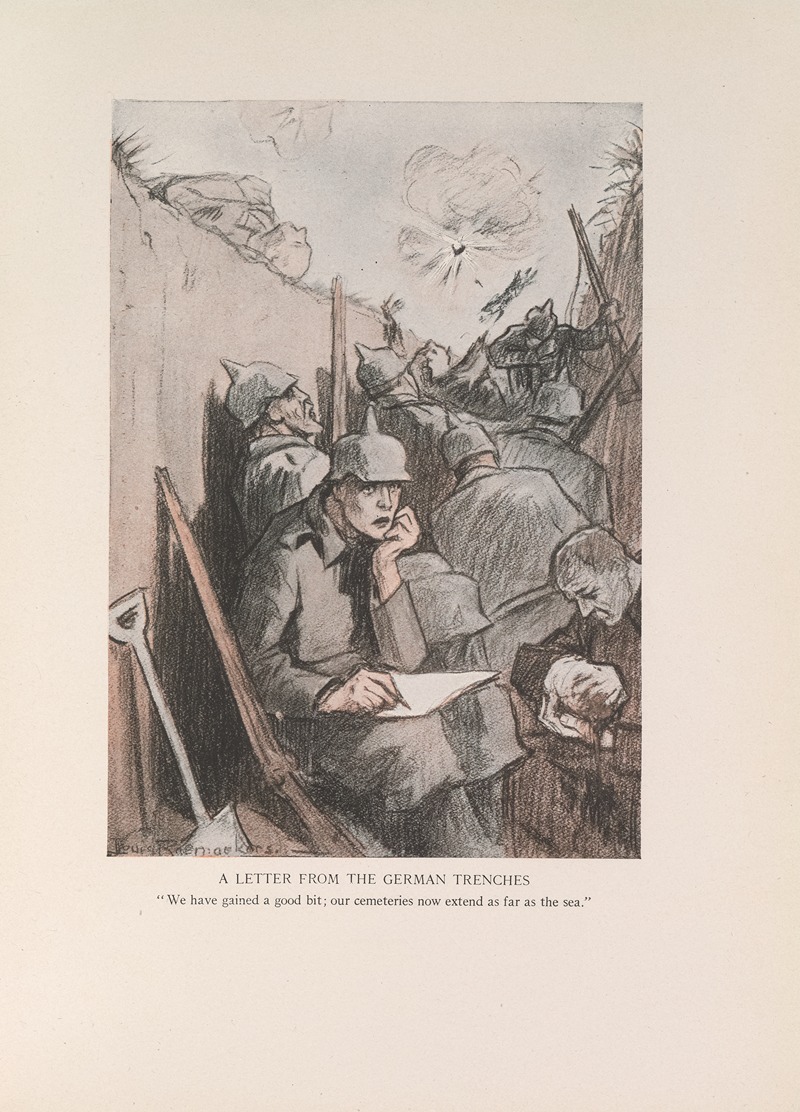 Louis Raemaekers - A Letter from the German Trenches