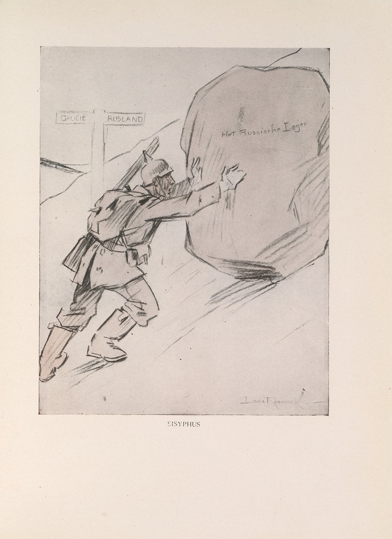 Louis Raemaekers - H—’Sisyphus,—His Stone’
