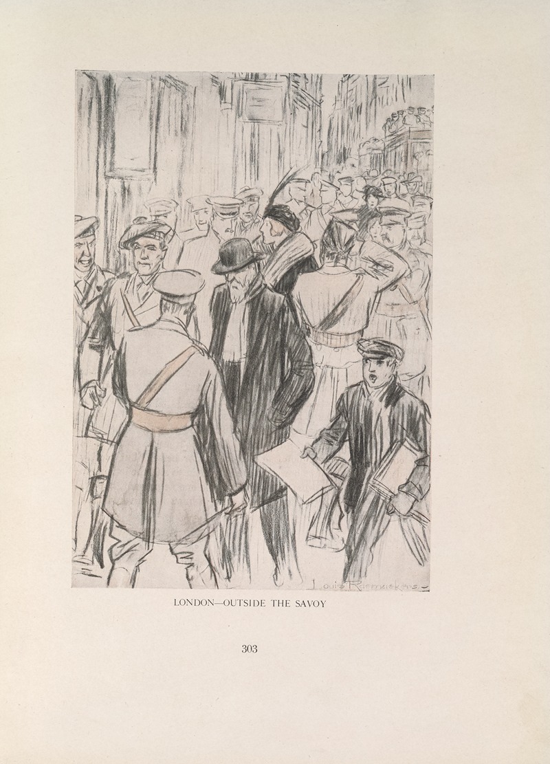 Louis Raemaekers - London—Outside the Savoy