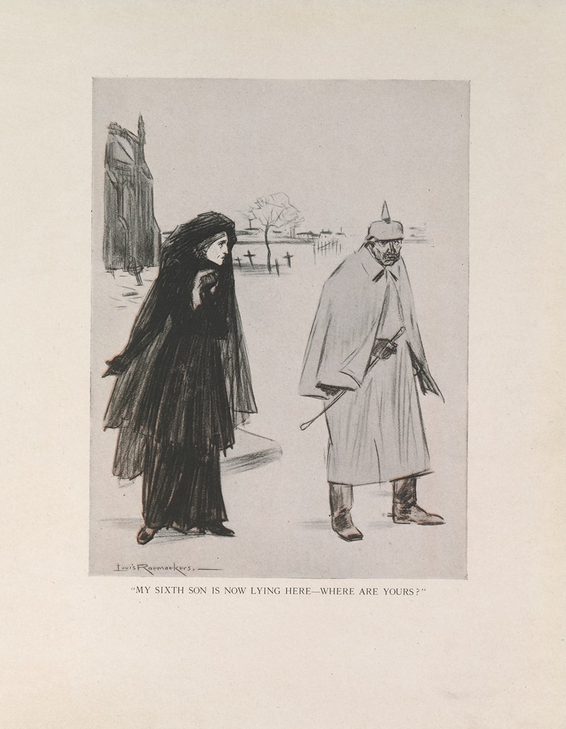 Louis Raemaekers - ‘My Sixth Son Is Now Lying Here—Where Are Yours’
