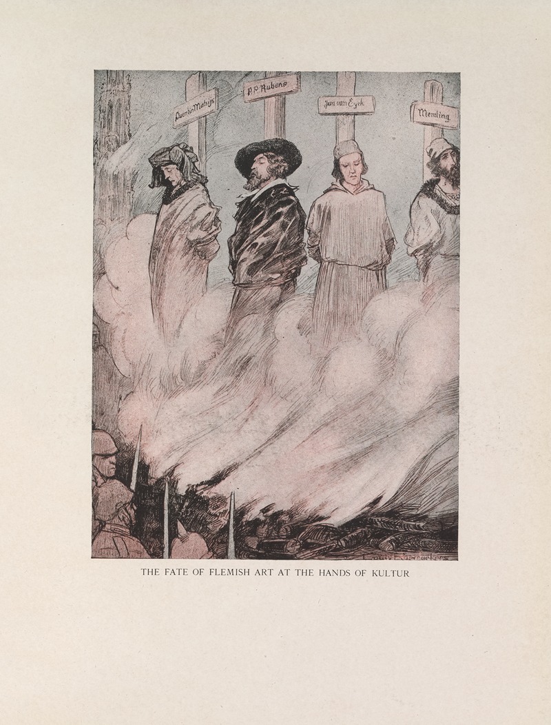 Louis Raemaekers - The Fate of Flemish Art at the Hands of Kultur
