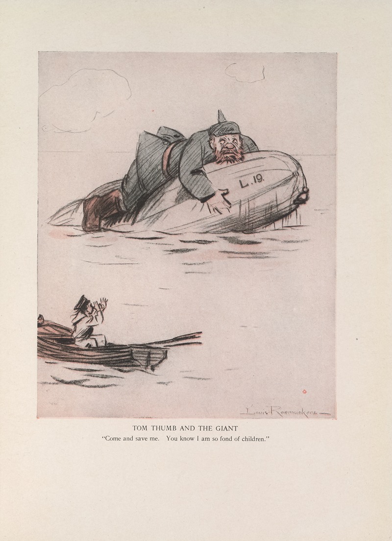 Louis Raemaekers - Tom Thumb and the Giant