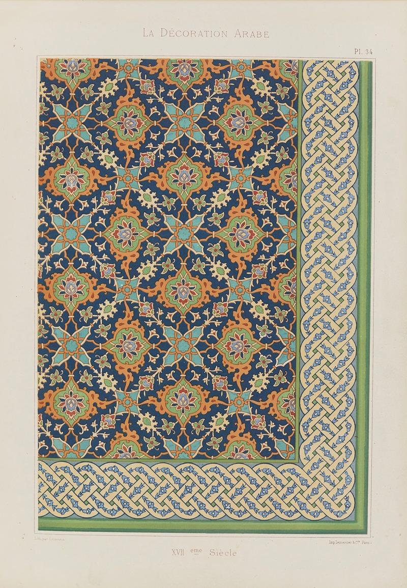Marpon et Flammarion - La Décoration arabe Pl.27