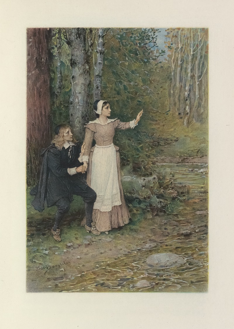 George Henry Boughton - Hester throwing away the Scarlet Letter